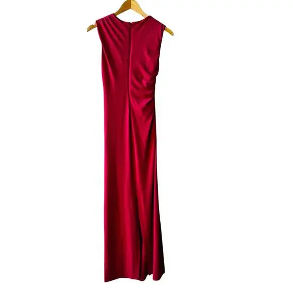 Zara Ruched Sleeveless Midi Dress Size M Medium Pink - Picture 3 of 8